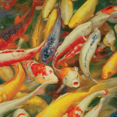 Koi Multicolor Printed Canvas Painting - Ornate Home