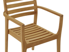 Kolding Teak Outdoor Dining Stacking Armchair (Set of 4) - Ornate Home
