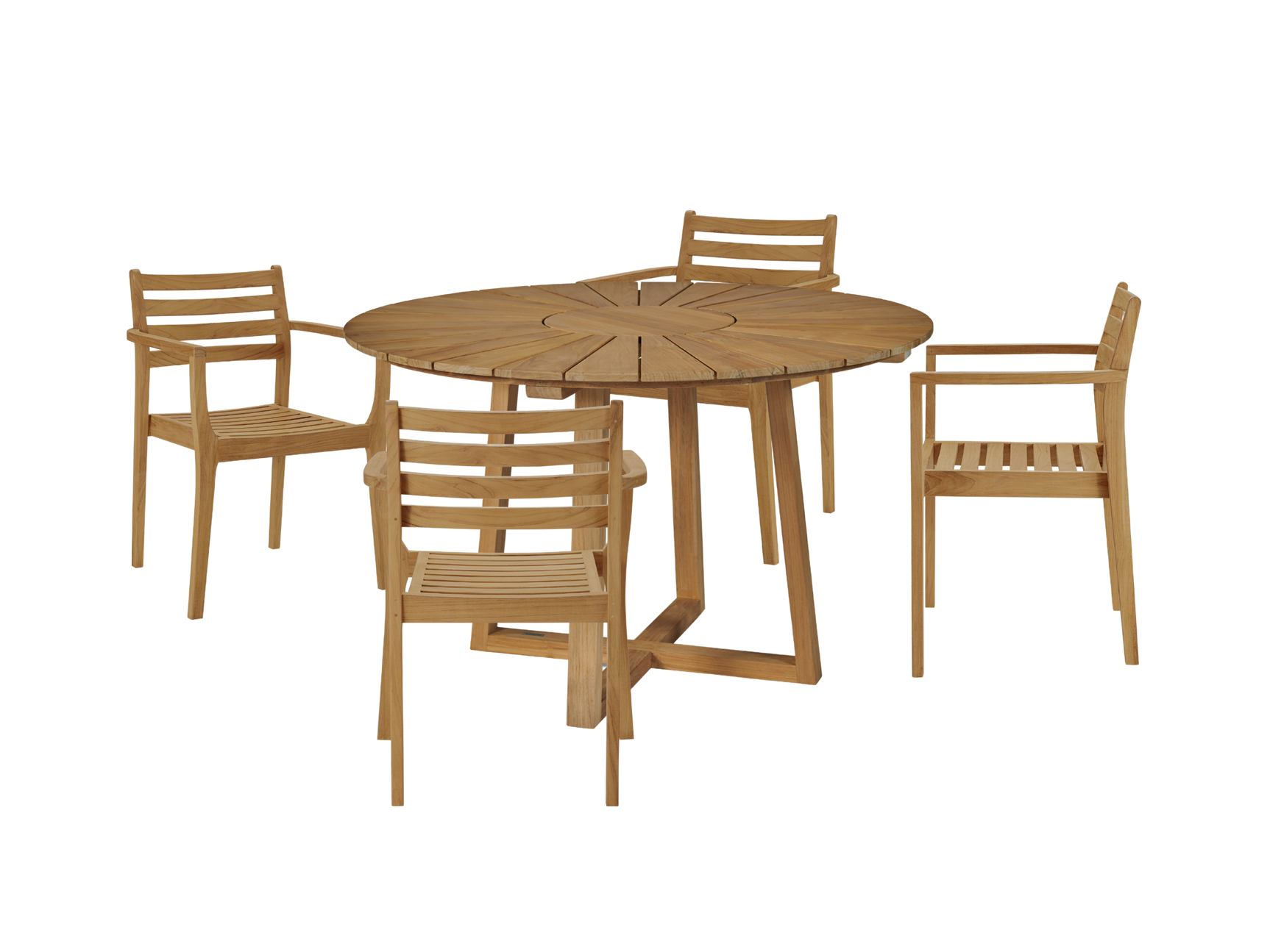 Kolding Teak Outdoor Dining Stacking Armchair (Set of 4) - Ornate Home
