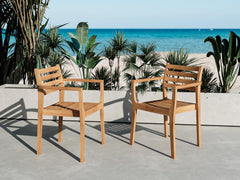 Kolding Teak Outdoor Dining Stacking Armchair (Set of 4) - Ornate Home