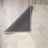 Kolt Gray/Beige 5x8 Neutral Geometric Patterned Wool Area Rug - Ornate Home