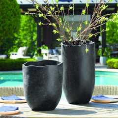 Komorebi Black Indoor-Outdoor Vases (Set of 2) - Ornate Home