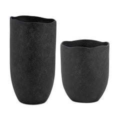 Komorebi Black Indoor-Outdoor Vases (Set of 2) - Ornate Home