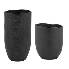 Komorebi Black Indoor-Outdoor Vases (Set of 2) - Ornate Home
