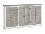 Kona Beach White/Brown Six-Door Sideboard - Ornate Home