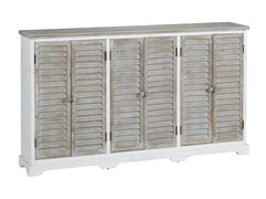 Kona Beach White/Brown Six-Door Sideboard - Ornate Home
