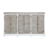 Kona Beach White/Brown Six-Door Sideboard - Ornate Home