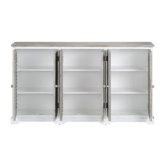 Kona Beach White/Brown Six-Door Sideboard - Ornate Home