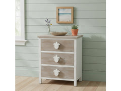 Kona Beach White/Brown Three-Drawer Chest - Ornate Home