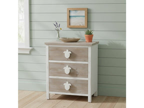 Kona Beach White/Brown Three-Drawer Chest - Ornate Home