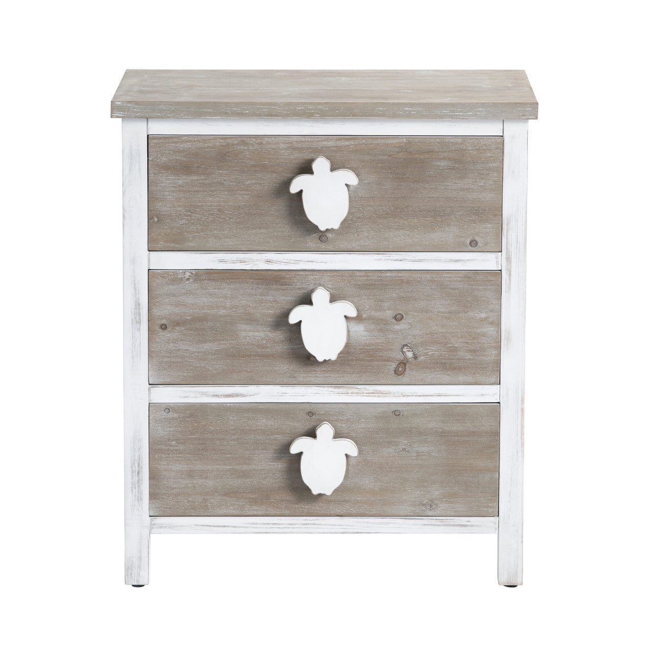 Kona Beach White/Brown Three-Drawer Chest - Ornate Home