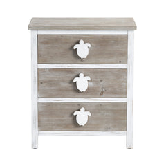 Kona Beach White/Brown Three-Drawer Chest - Ornate Home