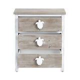 Kona Beach White/Brown Three-Drawer Chest - Ornate Home