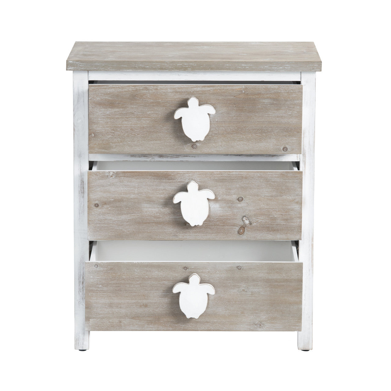 Kona Beach White/Brown Three-Drawer Chest - Ornate Home