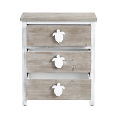 Kona Beach White/Brown Three-Drawer Chest - Ornate Home