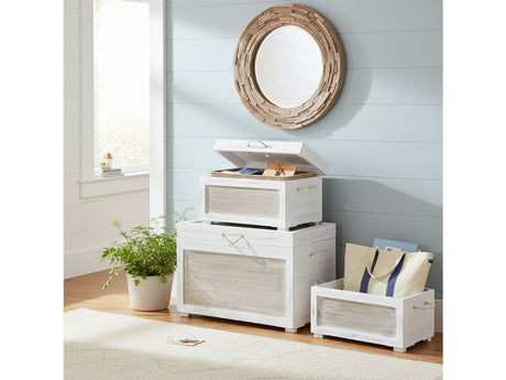 Kona Beach White/Tan 3-Piece Trunks - Ornate Home