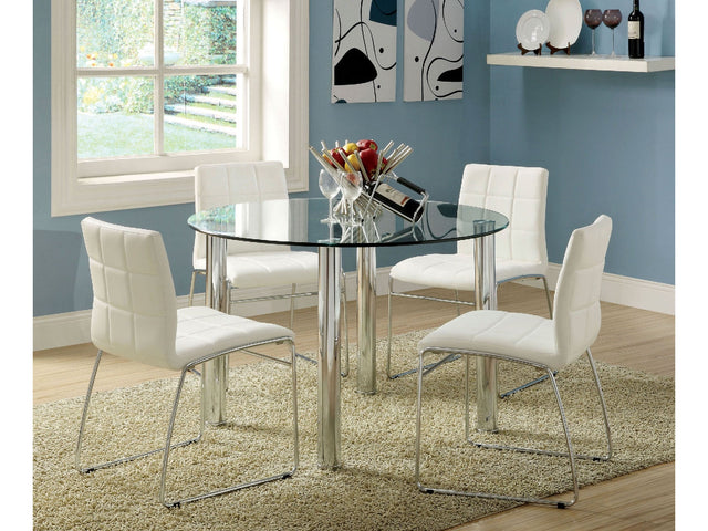 Kona Chrome 5 Pc. Round Dining Room Set - Ornate Home
