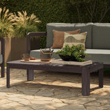 Kona Dark Brown 47 Inch Outdoor Teak Wood Coffee Table