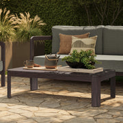Kona Dark Brown 47 Inch Outdoor Teak Wood Coffee Table - Ornate Home