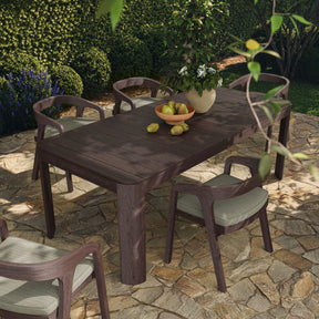 Kona Dark Brown 87 Inch Outdoor Teak Wood Dining Table