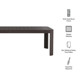 Kona Dark Brown 87 Inch Outdoor Teak Wood Dining Table