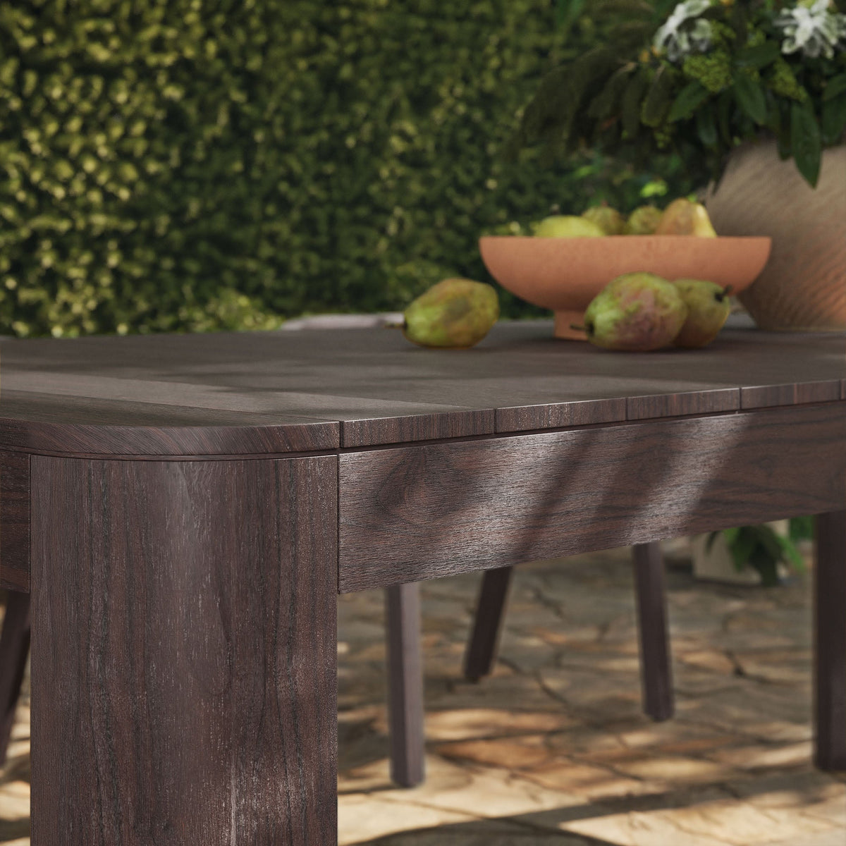 Kona Dark Brown 87 Inch Outdoor Teak Wood Dining Table