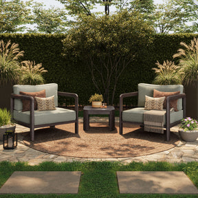 Kona Dark Brown Ash 3-Piece Outdoor Teak Wood Furniture Set