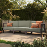 Kona Dark Brown Ash 3-Piece Outdoor Teak Wood Modular Sofa Set