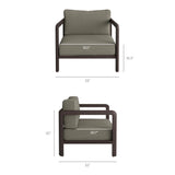 Kona Dark Brown Ash 4-Piece Outdoor Teak Wood Furniture Set