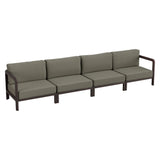 Kona Dark Brown Ash 4-Piece Outdoor Teak Wood Modular Sofa Set