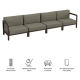 Kona Dark Brown Ash 4-Piece Outdoor Teak Wood Modular Sofa Set
