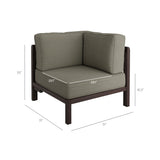 Kona Dark Brown Ash 5-Piece Outdoor Teak Wood Corner Modular Sofa