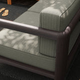 Kona Dark Brown Ash 5-Piece Outdoor Teak Wood Corner Modular Sofa