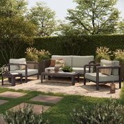 Kona Dark Brown Ash 5-Piece Outdoor Teak Wood Furniture Set - Ornate Home
