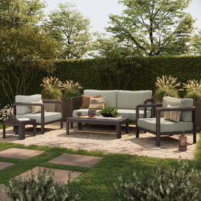 Kona Dark Brown Ash 5-Piece Outdoor Teak Wood Furniture Set