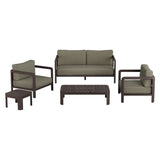 Kona Dark Brown Ash 5-Piece Outdoor Teak Wood Furniture Set