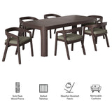 Kona Dark Brown Ash 7-Piece Outdoor Teak Wood Dining Set