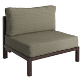 Kona Dark Brown Ash Outdoor Teak Wood Armless Modular Chair