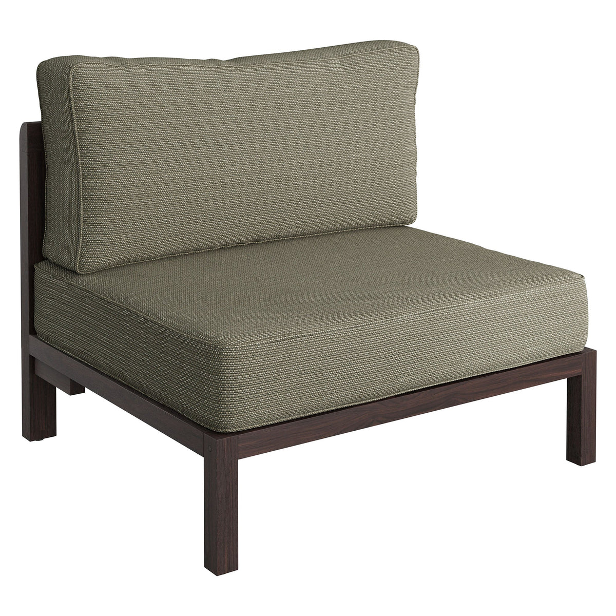 Kona Dark Brown Ash Outdoor Teak Wood Armless Modular Chair