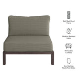 Kona Dark Brown Ash Outdoor Teak Wood Armless Modular Chair