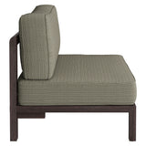 Kona Dark Brown Ash Outdoor Teak Wood Armless Modular Chair