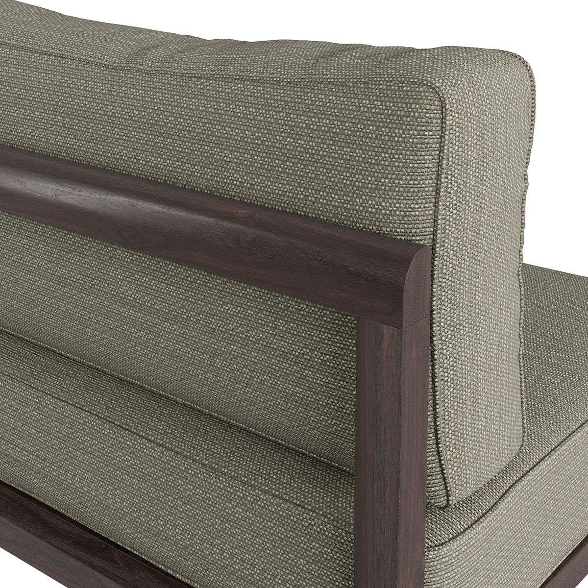 Kona Dark Brown Ash Outdoor Teak Wood Armless Modular Chair