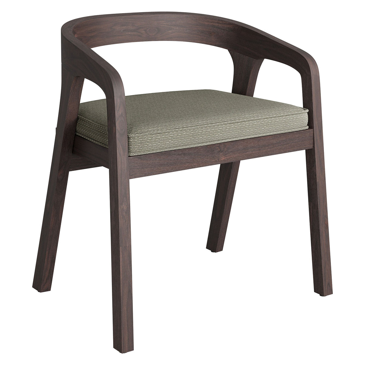 Kona Dark Brown Ash Outdoor Teak Wood Barrel Dining Chair