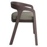Kona Dark Brown Ash Outdoor Teak Wood Barrel Dining Chair
