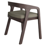 Kona Dark Brown Ash Outdoor Teak Wood Barrel Dining Chair