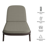 Kona Dark Brown Ash Outdoor Teak Wood Chaise Lounge Chair
