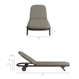 Kona Dark Brown Ash Outdoor Teak Wood Chaise Lounge Chair