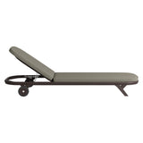 Kona Dark Brown Ash Outdoor Teak Wood Chaise Lounge Chair
