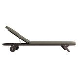 Kona Dark Brown Ash Outdoor Teak Wood Chaise Lounge Chair
