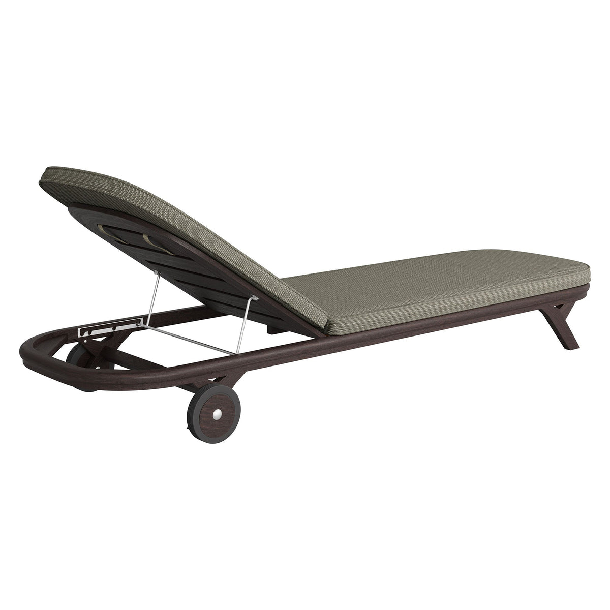 Kona Dark Brown Ash Outdoor Teak Wood Chaise Lounge Chair